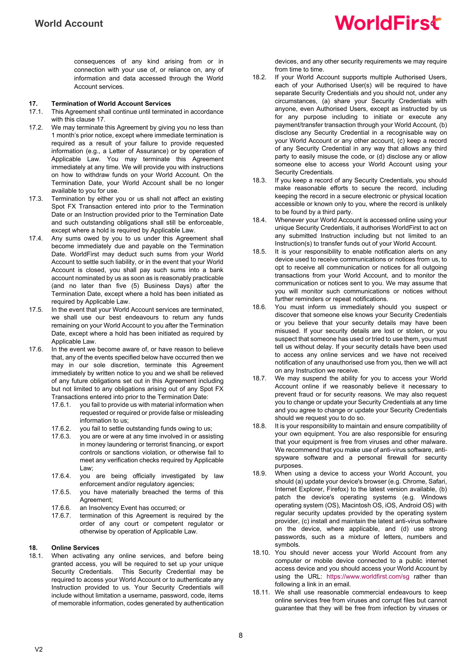 Terms and Conditions page 8